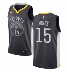 Youth Nike Golden State Warriors 15 Damian Jones Swingman Black Alternate NBA Jersey Statement Edition