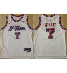 Men Houston Rockets 7 Kevin Durant White 2024 25 Stitched Jersey
