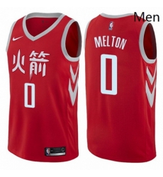 Mens Nike Houston Rockets 0 DeAnthony Melton Swingman Red NBA Jersey City Editi