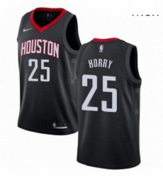 Mens Nike Houston Rockets 25 Robert Horry Authentic Black Alternate NBA Jersey Statement Edition