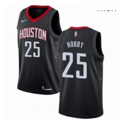 Mens Nike Houston Rockets 25 Robert Horry Swingman Black Alternate NBA Jersey Statement Edition