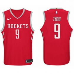 Nike NBA Houston Rockets 9 Zhou Qi Jersey 2017 18 New Season Red Jersey 