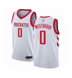 Womens Houston Rockets 0 Russell Westbrook Swingman White Basketball Jersey Association Edition 