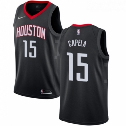 Womens Nike Houston Rockets 15 Clint Capela Swingman Black Alternate NBA Jersey Statement Edition