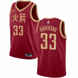 Womens Nike Houston Rockets 33 Ryan Anderson Swingman Red NBA Jersey 2018 19 City Edition