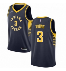 Mens Nike Indiana Pacers 3 Joe Young Swingman Navy Blue Road NBA Jersey Icon Edition