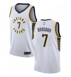 Pacers  7 Malcolm Brogdon White Basketball Swingman Association Edition Jersey