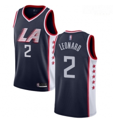 Clippers #2 Kawhi Leonard Navy Basketball Swingman City Edition 2018 19 Jersey