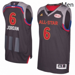 Mens Adidas Los Angeles Clippers 6 DeAndre Jordan Swingman Charcoal 2017 All Star NBA Jersey