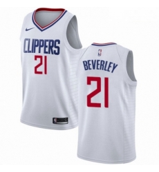 Mens Nike Los Angeles Clippers 21 Patrick Beverley Authentic White NBA Jersey Association Edition 