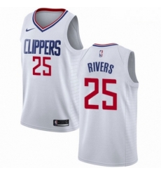 Mens Nike Los Angeles Clippers 25 Austin Rivers Swingman White NBA Jersey Association Edition