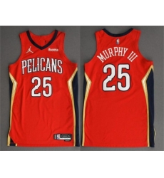 Men New Orleans Pelicans 25 Trey Murphy III 2022 Red Statement Edition Stitched Jersey