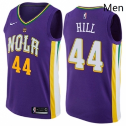 Mens Nike New Orleans Pelicans 44 Solomon Hill Swingman Purple NBA Jersey City Edition