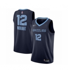 Grizzlies  12 Ja Morant Navy Blue Basketball Swingman Icon Edition Jersey