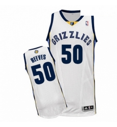 Mens Adidas Memphis Grizzlies 50 Bryant Reeves Authentic White Home NBA Jersey