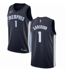 Mens Nike Memphis Grizzlies 1 Kyle Anderson Swingman Navy Blue NBA Jersey Icon Edition 