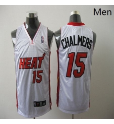 Heat 15 Mario Chalmers White Stitched NBA Jerse 