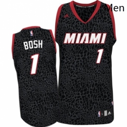 Mens Adidas Miami Heat 1 Chris Bosh Swingman Black Crazy Light NBA Jersey