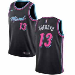 Womens Nike Miami Heat 13 Edrice Adebayo Swingman Black NBA Jersey City Edition 