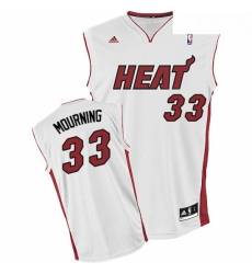 Youth Adidas Miami Heat 33 Alonzo Mourning Swingman White Home NBA Jersey