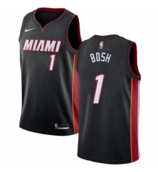 Youth Nike Miami Heat 1 Chris Bosh Swingman Black Road NBA Jersey Icon Edition