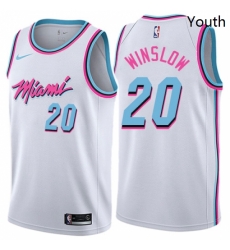 Youth Nike Miami Heat 20 Justise Winslow Swingman White NBA Jersey City Edition