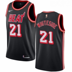 Youth Nike Miami Heat 21 Hassan Whiteside Swingman Black Black Fashion Hardwood Classics NBA Jersey