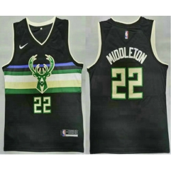 Men Men Milwaukee Bucks 20 Khris Middleton Black 2021 Nike Swingman Stitched Jersey