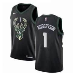 Womens Adidas Milwaukee Bucks 1 Oscar Robertson Authentic Black Alternate NBA Jersey Statement Edition