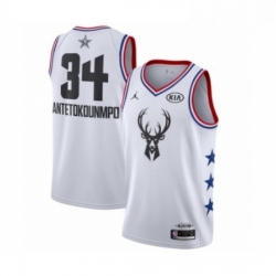 Womens Jordan Milwaukee Bucks 34 Giannis Antetokounmpo Swingman White 2019 All Star Game Basketball Jersey