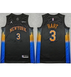 Men New Yok Knicks 3 Josh Hart Black 2025 26 Statement Edition Stitched Basketball Jersey Men New Yok Knicks 3 Josh Hart Black 2025 26 Statement Edition Stitched Basketball Jersey