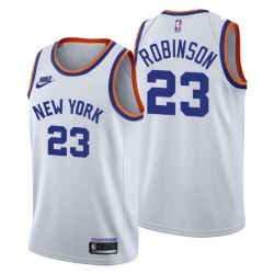 Men New York Knicks 23 Mitchell Robinson Men Nike Releases Classic Edition NBA 75th Anniversary Jersey White