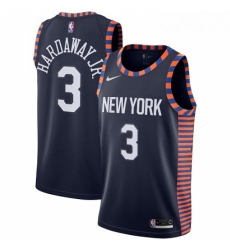 Mens Nike New York Knicks 3 Tim Hardaway Jr Swingman Navy Blue NBA Jersey 2018 19 City Edition 