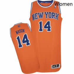 Womens Adidas New York Knicks 14 Anthony Mason Authentic Orange Alternate NBA Jersey