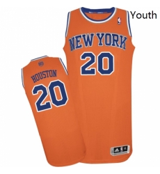 Youth Adidas New York Knicks 20 Allan Houston Authentic Orange Alternate NBA Jersey