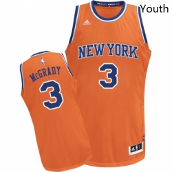 Youth Adidas New York Knicks 3 Tracy McGrady Swingman Orange Alternate NBA Jersey