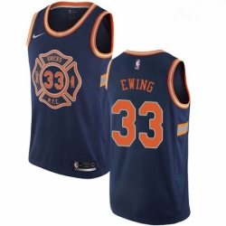 Youth Nike New York Knicks 33 Patrick Ewing Swingman Navy Blue NBA Jersey City Edition