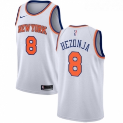 Youth Nike New York Knicks 8 Mario Hezonja Swingman White NBA Jersey Association Edition 