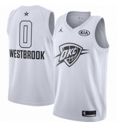 Mens Nike Jordan Oklahoma City Thunder 0 Russell Westbrook Swingman White 2018 All Star Game NBA Jersey