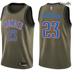 Youth Nike Oklahoma City Thunder 23 Terrance Ferguson Swingman Green Salute to Service NBA Jersey 