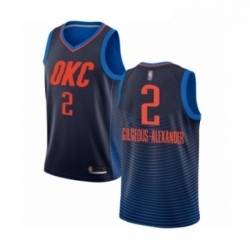 Youth Oklahoma City Thunder 2 Shai Gilgeous Alexander Swingman Navy Blue Basketball Jersey Statement Edition 