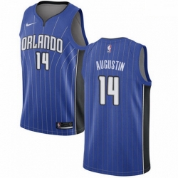 Mens Nike Orlando Magic 14 DJ Augustin Swingman Royal Blue Road NBA Jersey Icon Edition