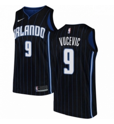 Mens Nike Orlando Magic 9 Nikola Vucevic Swingman Black Alternate NBA Jersey Statement Edition