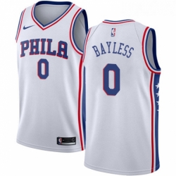 Womens Nike Philadelphia 76ers 0 Jerryd Bayless Swingman White Home NBA Jersey Association Edition