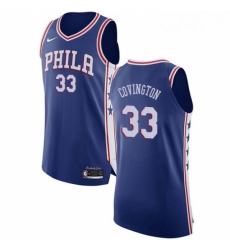 Womens Nike Philadelphia 76ers 33 Robert Covington Authentic Blue Road NBA Jersey Icon Edition