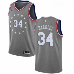 Womens Nike Philadelphia 76ers 34 Charles Barkley Swingman Gray NBA Jersey City Edition