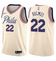 Youth Nike Philadelphia 76ers 22 Richaun Holmes Swingman Cream NBA Jersey City Edition 