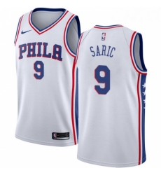 Youth Nike Philadelphia 76ers 9 Dario Saric Swingman White Home NBA Jersey Association Edition 