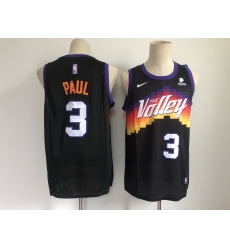 Men Phoenix Suns 3 Chris Paul Black 2021 City Edition NBA Swingman Jersey With The Sponsor Logo