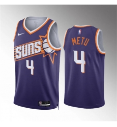 Men Phoenix Suns 4 Chimezie Metu Purple Icon Edition Stitched Basketball Jersey